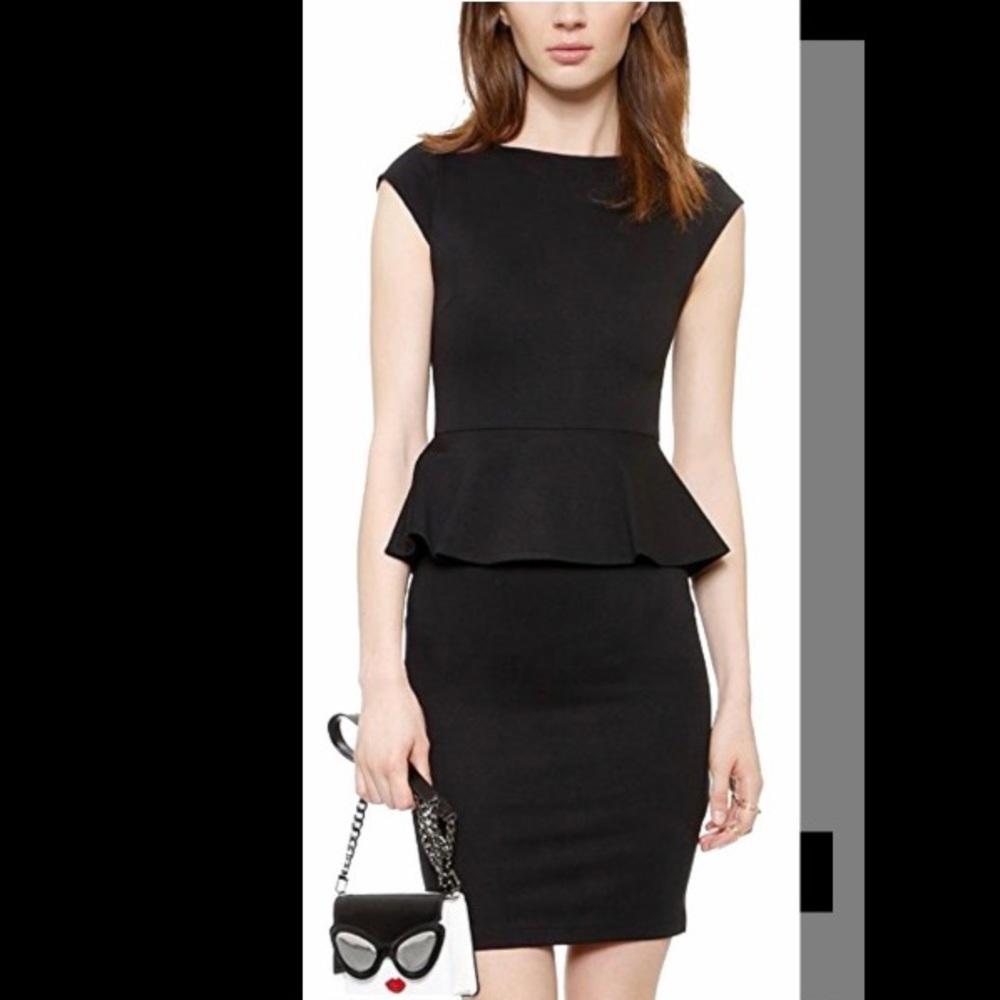 Alice+Olivia stretch knit Victoria Peplum dress